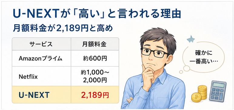 U-NEXTが高いと言われる理由