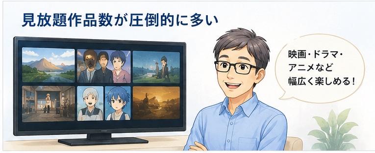 U-NEXTは見放題作品が圧倒的に多い